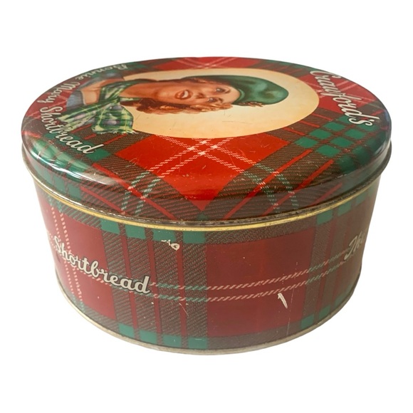 VTG Antique Crawfords Bonnie Mary Shortbread Tartan Scottish Metal Tin Round - Picture 3 of 8